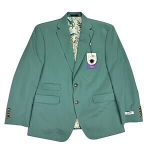 Tayion Mens Agordy Classic Fit Solid Suit Jacket Moss Green 40S